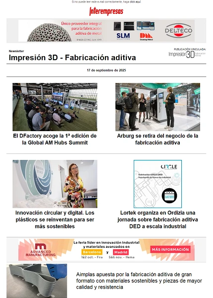 Newsletter Impresión 3D / Fabricación aditiva