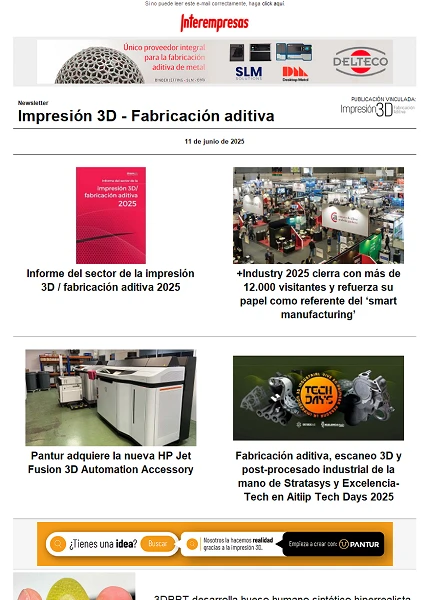 Newsletter Impresión 3D / Fabricación aditiva