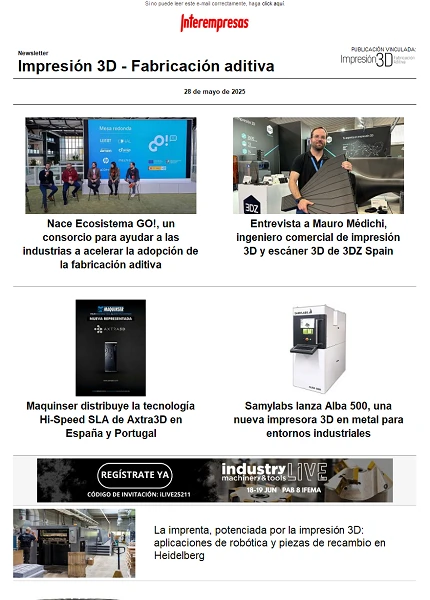 Newsletter Impresión 3D / Fabricación aditiva