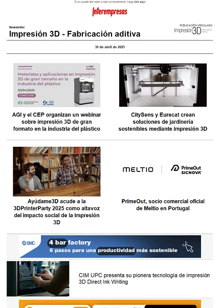 Newsletter Impresión 3D / Fabricación aditiva