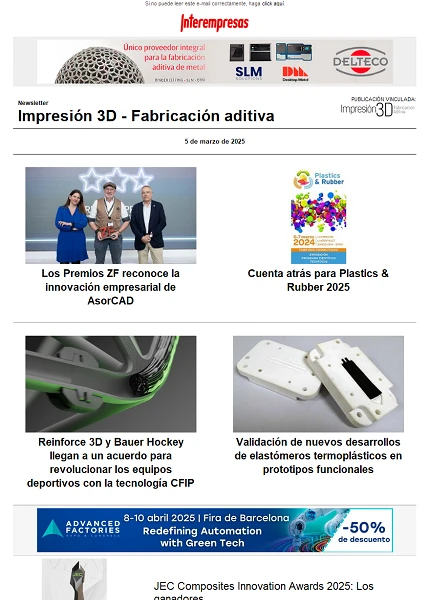 Newsletter Impresión 3D / Fabricación aditiva