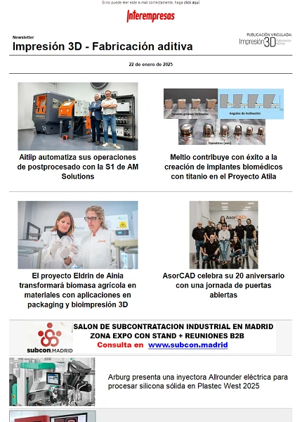 Newsletter Impresión 3D / Fabricación aditiva