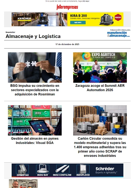 Newsletter Almacenaje y Logística Newsletter Almacenaje y Logística