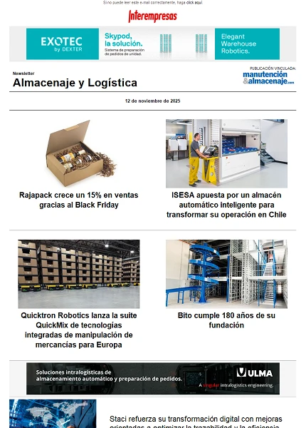 Newsletter Almacenaje y Logística Newsletter Almacenaje y Logística