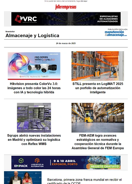 Newsletter Almacenaje y Logística