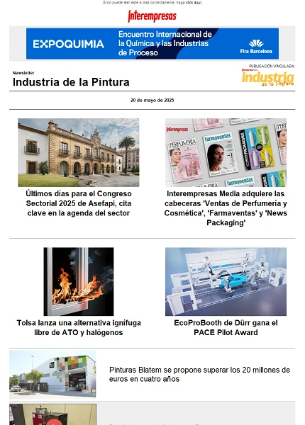 Newsletter Industria de la Pintura
