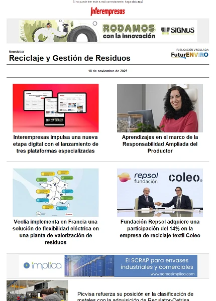 Newsletter Reciclaje y Gestión de Residuos Newsletter Reciclaje y Gestión de Residuos