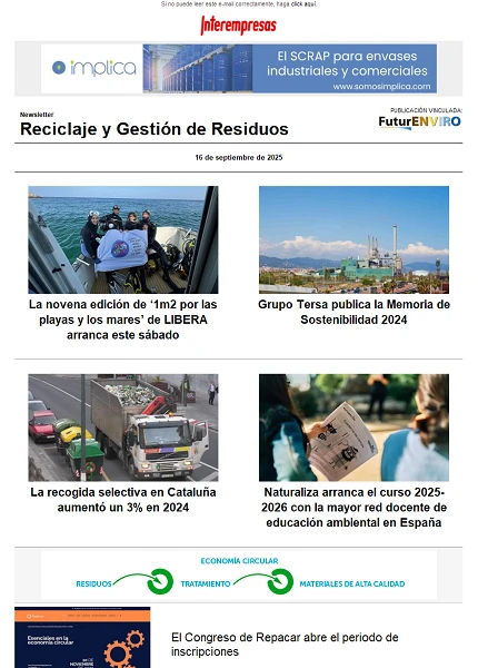 Newsletter Reciclaje y Gestión de Residuos