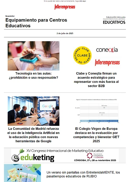 Newsletter Equipamiento para Centros Educativos