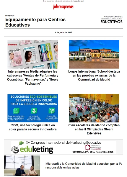Newsletter Equipamiento para Centros Educativos