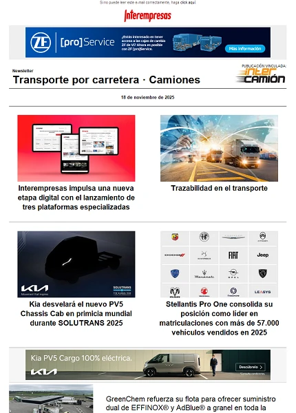 Newsletter Transporte por Carretera · Camiones Newsletter Transporte por Carretera · Camiones