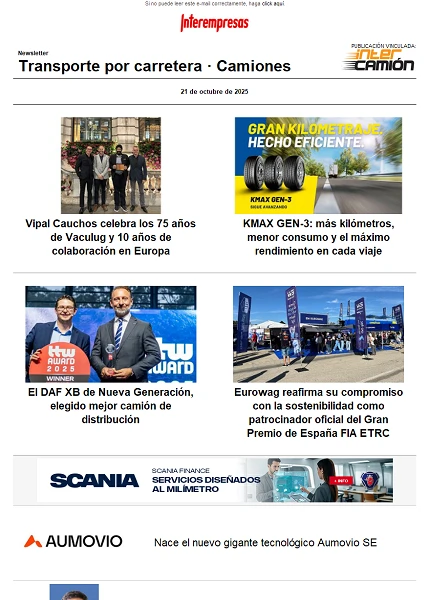 Newsletter Transporte por Carretera · Camiones Newsletter Transporte por Carretera · Camiones