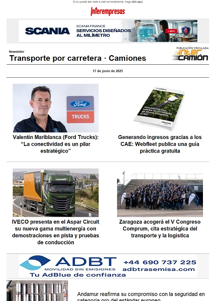 Newsletter Transporte por Carretera · Camiones