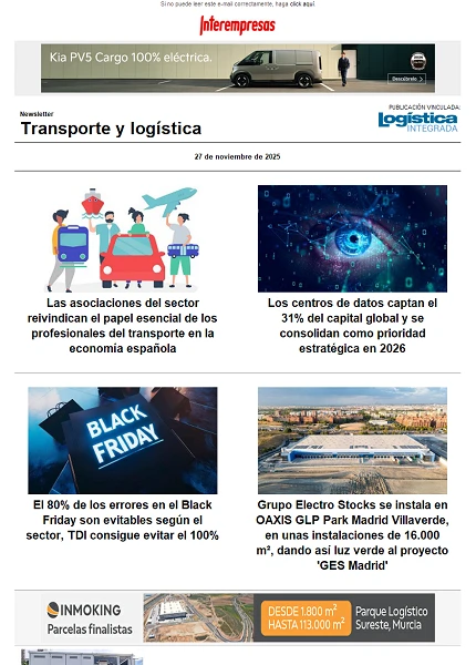 Newsletter Transporte y logística