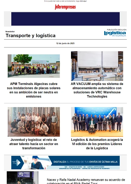 Newsletter Transporte y logística