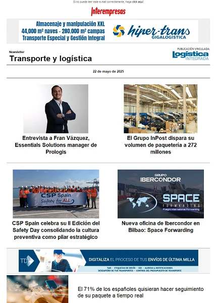 Newsletter Transporte y logística