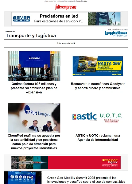 Newsletter Transporte y logística