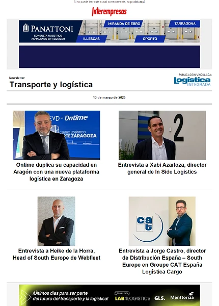 Newsletter Transporte y logística