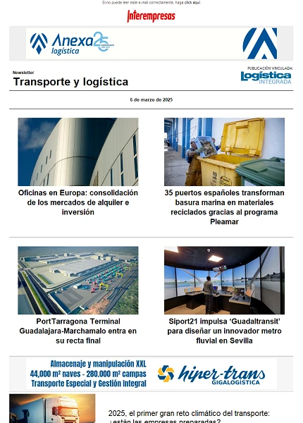 Newsletter Transporte y logística