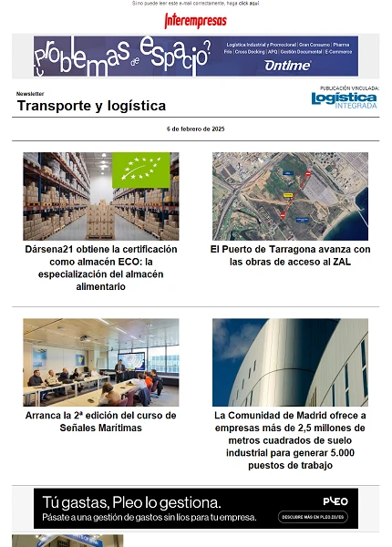 Newsletter Transporte y logística