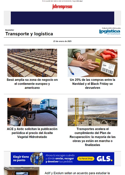 Newsletter Transporte y logística