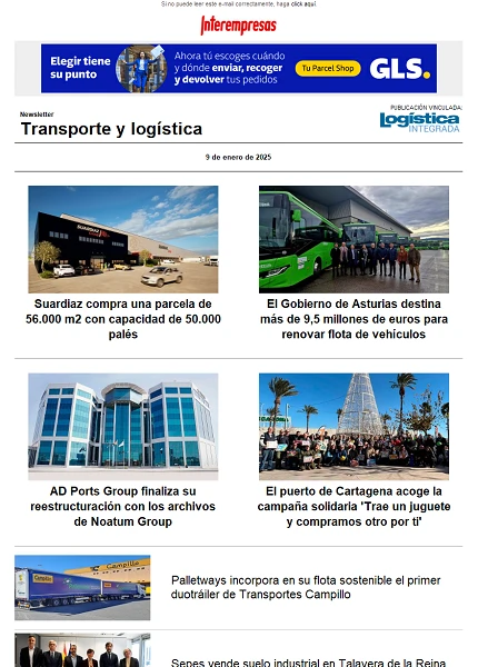 Newsletter Transporte y logística