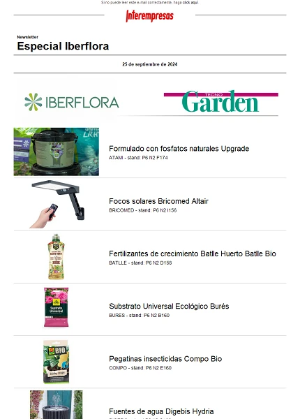 Newsletter Jardinería