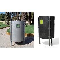 Papeleras de material reciclado