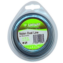 Hilo nylon para desbrozadora Groway Dual line Blister Cuadrado