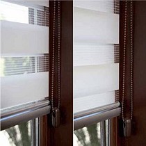 Estores formados por bandas horizontales