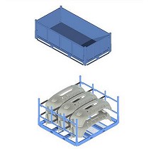 Contenedores metlicos apilables para embalaje
