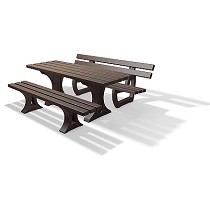 Kit de mesa y bancos de plstico reciclado