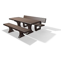 Kit de mesa y bancos de plstico reciclado