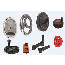 Volantes, manivelas de mano e indicadores de posicionamiento