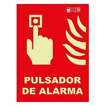 Seales de pulsador de alarma con texto