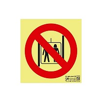 Seal no utilizar ascensor en caso de emergencia, sin texto