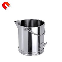 Cubo con pico vertedor de acero inoxidable