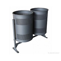 Papelera urbana doble