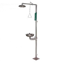 Ducha de pie con lavaojos de emergencia