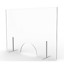 Mampara mostrador de cristal