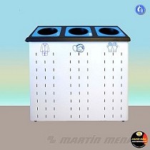 Papelera metlica para reciclaje