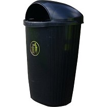 Papelera con capucha de exterior