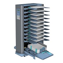 Alzadora de hojas vertical en 10 estaciones