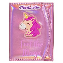 Cartera de maquillaje rosa metalizado y unicornio engomado de la lnia Little unicorn