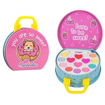 Mini maletn de maquillaje metlico reutilizable con asa