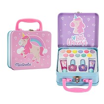 Maletn de maquillaje metlico reutilizable con asa