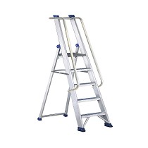 Escaleras de almacn con plataforma de aluminio