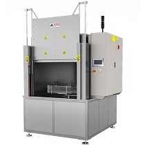 Lavadoras de piezas de cesta rotativa con agua a presin y detergente de carga frontal