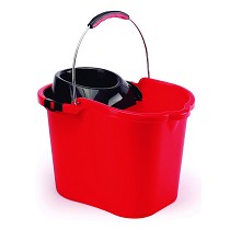 Cubo con escurridor y asa metlica