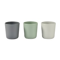 Pack 3 Vasos silicona - gris/verde/velvet